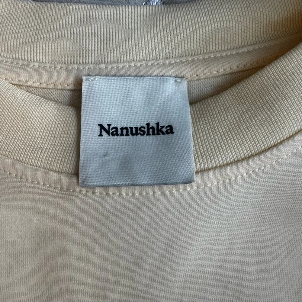 Nanushka Organic Cotton Embroidered Graphic Tee - Cream Butter Yellow - L - Picture 3 of 11